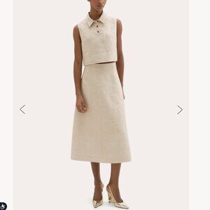 Elegant Cream Midi Skirt